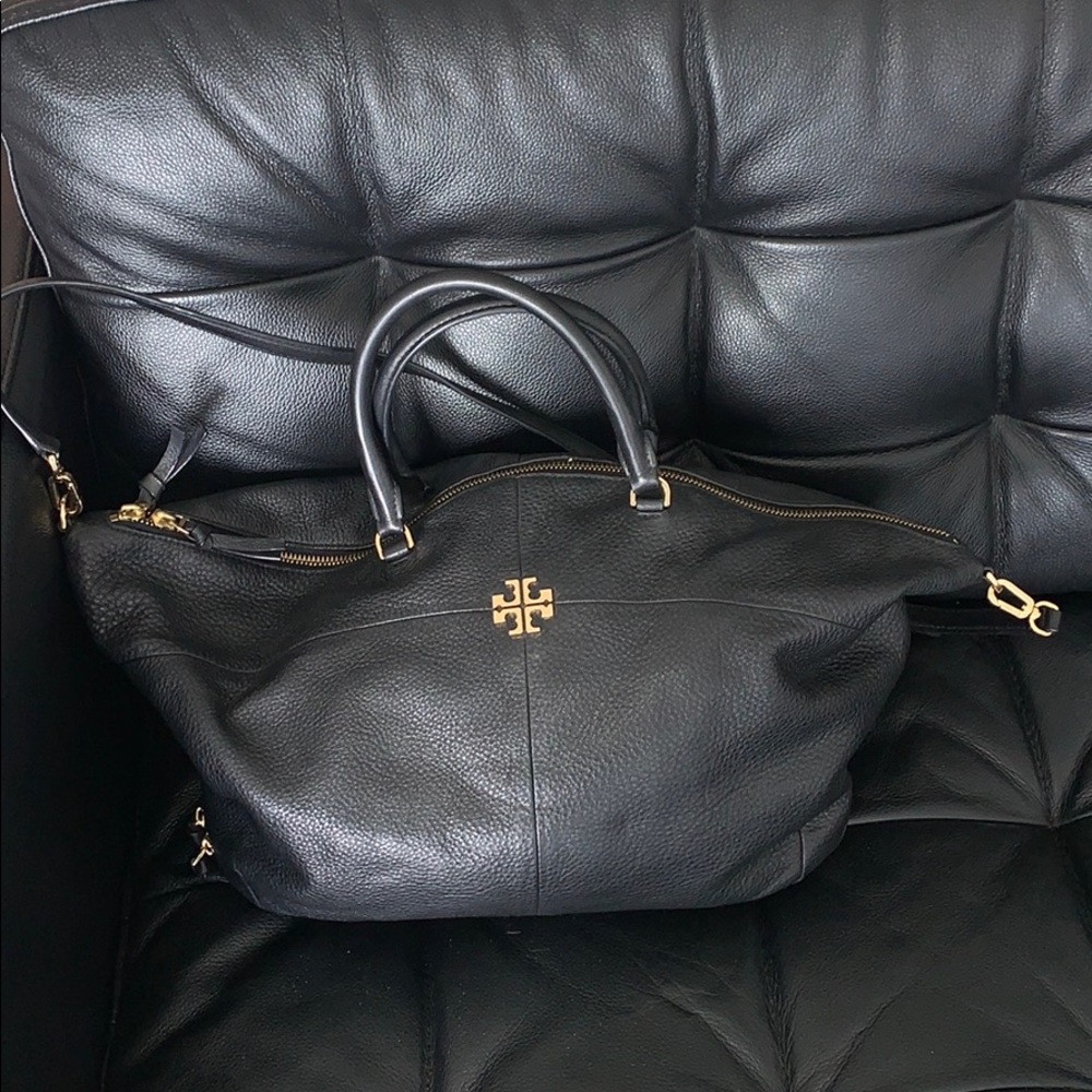 Black Leather Tory Burch Purse